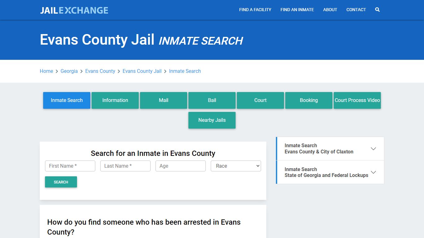 Evans County Jail, GA Inmate Search: Roster & Mugshots