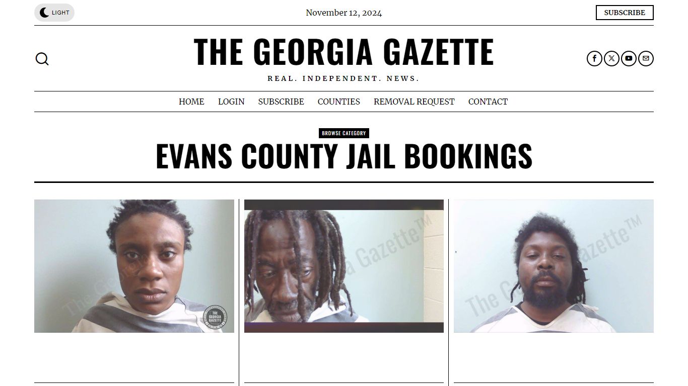 Evans County Jail Bookings – The Georgia Gazette